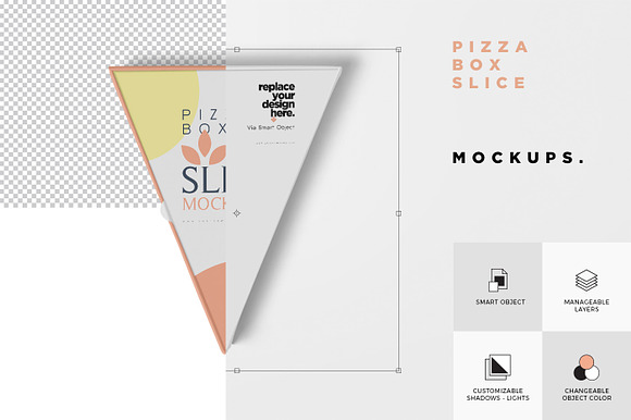 Pizza Slice Box Mockups in Product Mockups - product preview 4