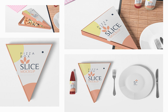 Pizza Slice Box Mockups in Product Mockups - product preview 5