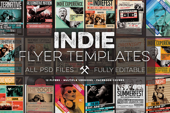 12 Indie Flyers Bundle + FB Covers in Flyer Templates - product preview 4