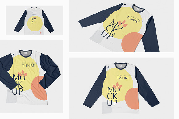 Long Sleeve T-Shirt Mockups in Product Mockups - product preview 5