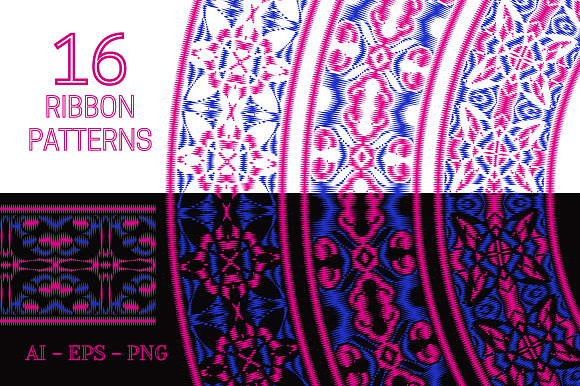 16 ribbon embroidery brush patterns in Photoshop Brushes - product preview 6
