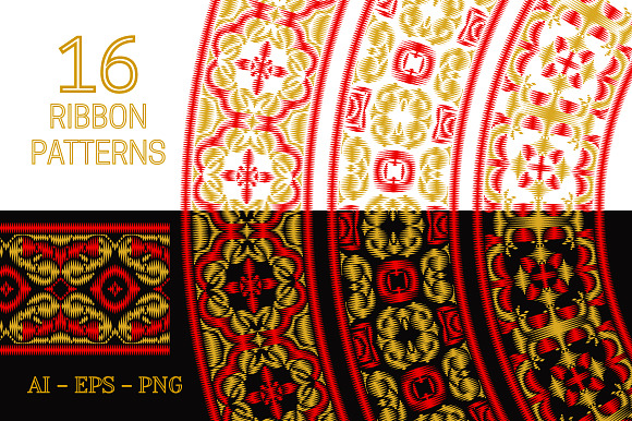 16 ribbon embroidery brush patterns in Photoshop Brushes - product preview 7