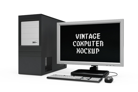 Vintage Computer Set Mock-up in Mobile & Web Mockups - product preview 3