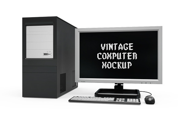 Vintage Computer Set Mock-up in Mobile & Web Mockups - product preview 4