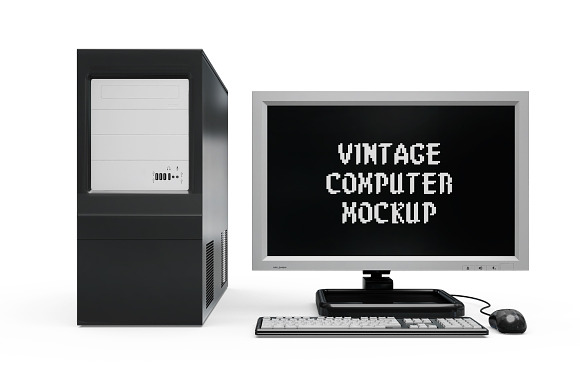 Vintage Computer Set Mock-up in Mobile & Web Mockups - product preview 5