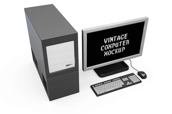 Vintage Computer Set Mock-up in Mobile & Web Mockups - product preview 10