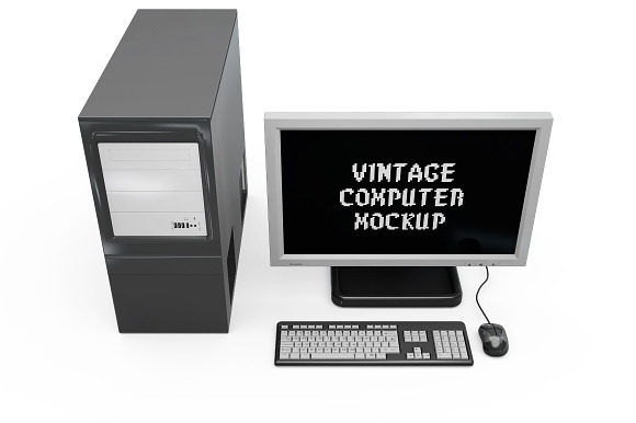 Vintage Computer Set Mock-up in Mobile & Web Mockups - product preview 12