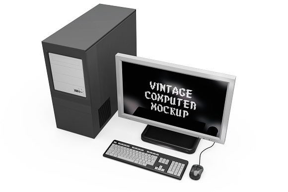 Vintage Computer Set Mock-up in Mobile & Web Mockups - product preview 14