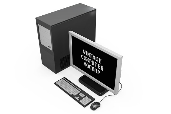 Vintage Computer Set Mock-up in Mobile & Web Mockups - product preview 16