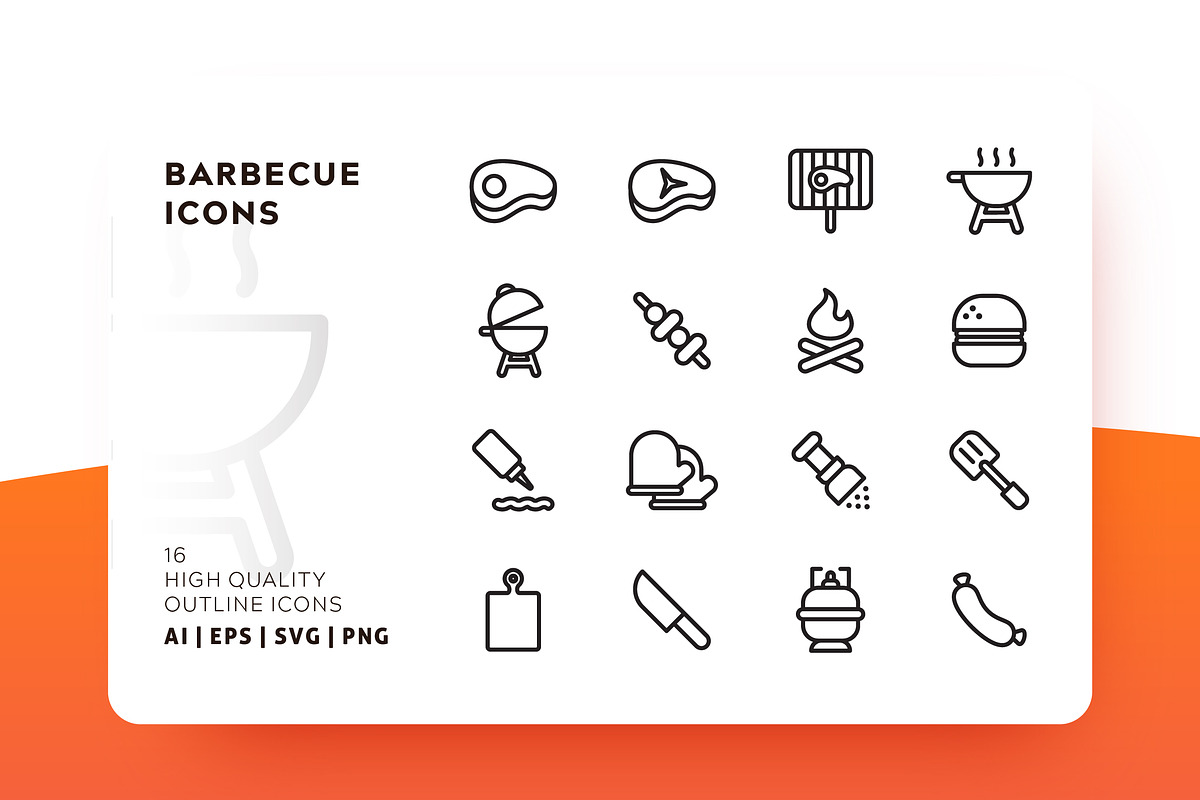 BARBECUE & GRILL ICON in Icons - product preview 8