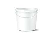 Plastic Bucket Vector. White Claen