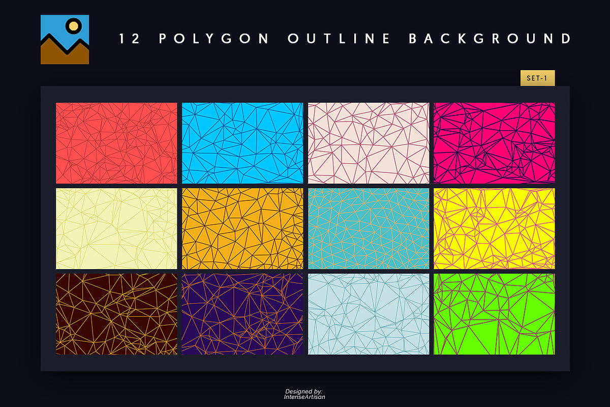 12 Polygon Outline Background in Textures - product preview 8