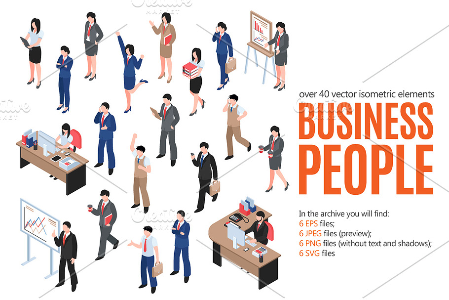 Business People Isometric Set