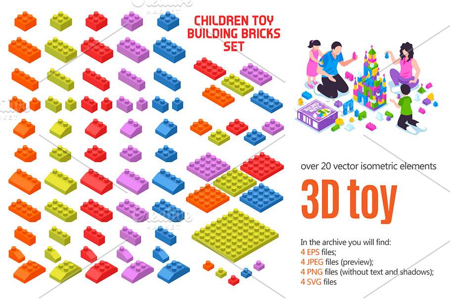 Isometric Toys Set in Illustrations - product preview 8