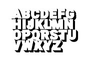 3d alphabet. Poster style, sans