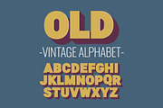 3d alphabet. Vintage style