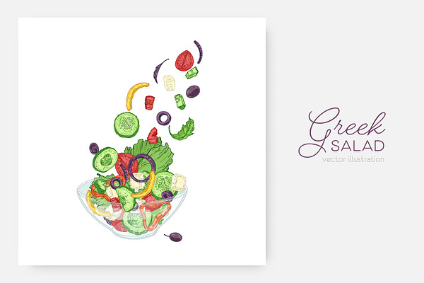 Greek salad illustration