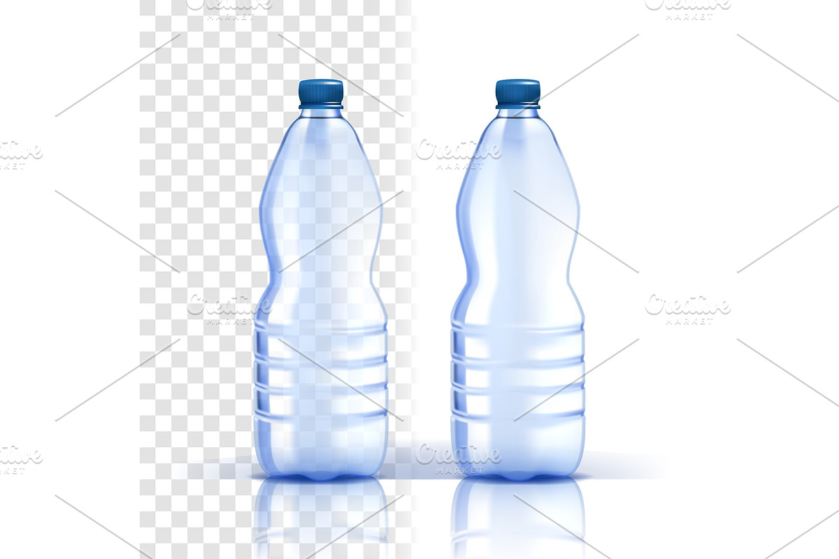 Plastic Bottle Vector. Clear Product in Objects - product preview 8