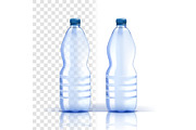 Plastic Bottle Vector. Clear Product