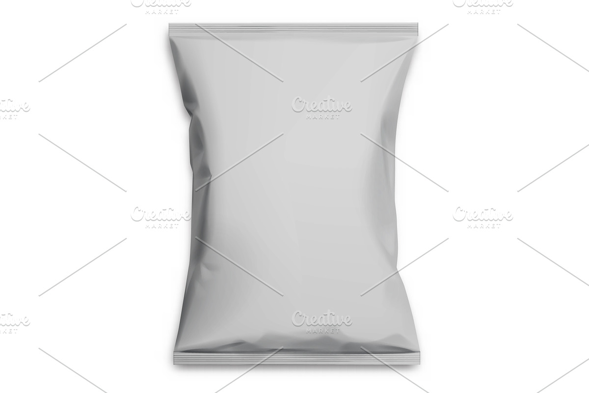 Gray realistic Polyethylene bag in Product Mockups - product preview 8
