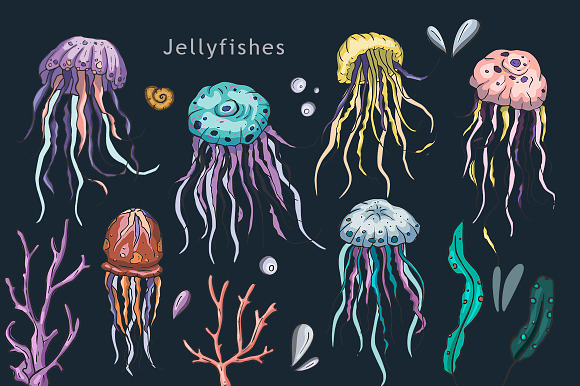 Under the sea. Big graphic set. in Illustrations - product preview 4