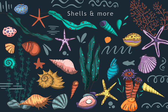 Under the sea. Big graphic set. in Illustrations - product preview 5