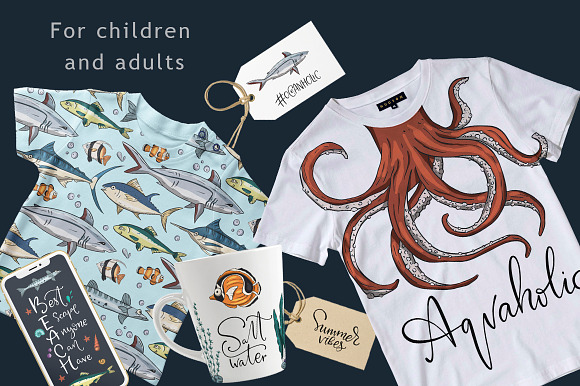 Under the sea. Big graphic set. in Illustrations - product preview 7