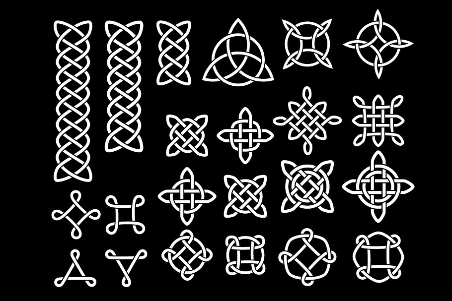 Celtic knots and braids vector set