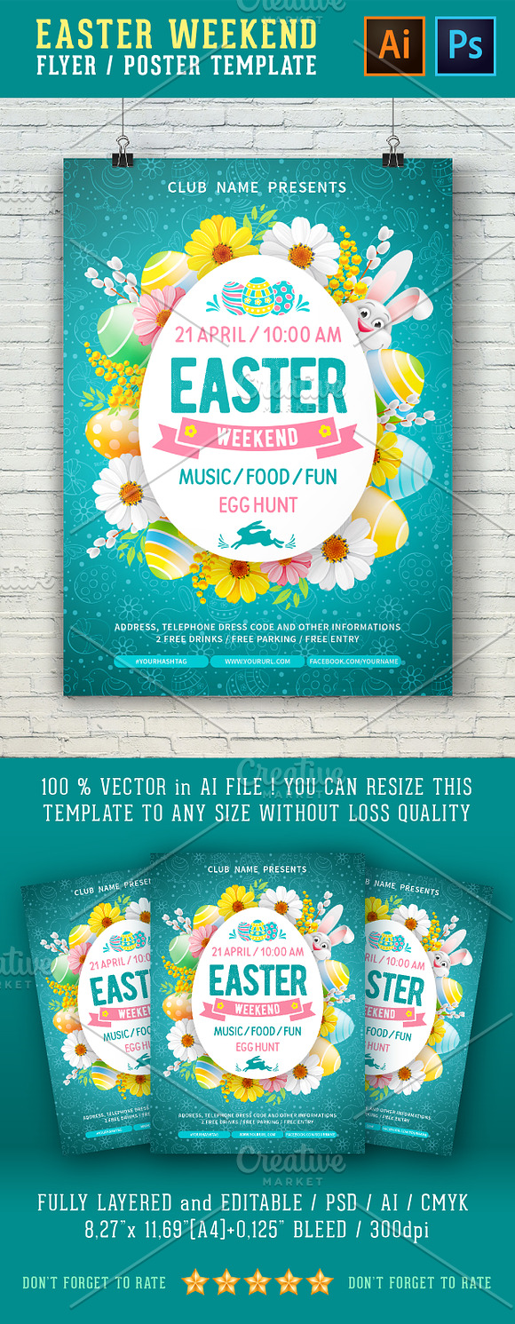 Easter Poster / Flyer Template in Flyer Templates - product preview 1