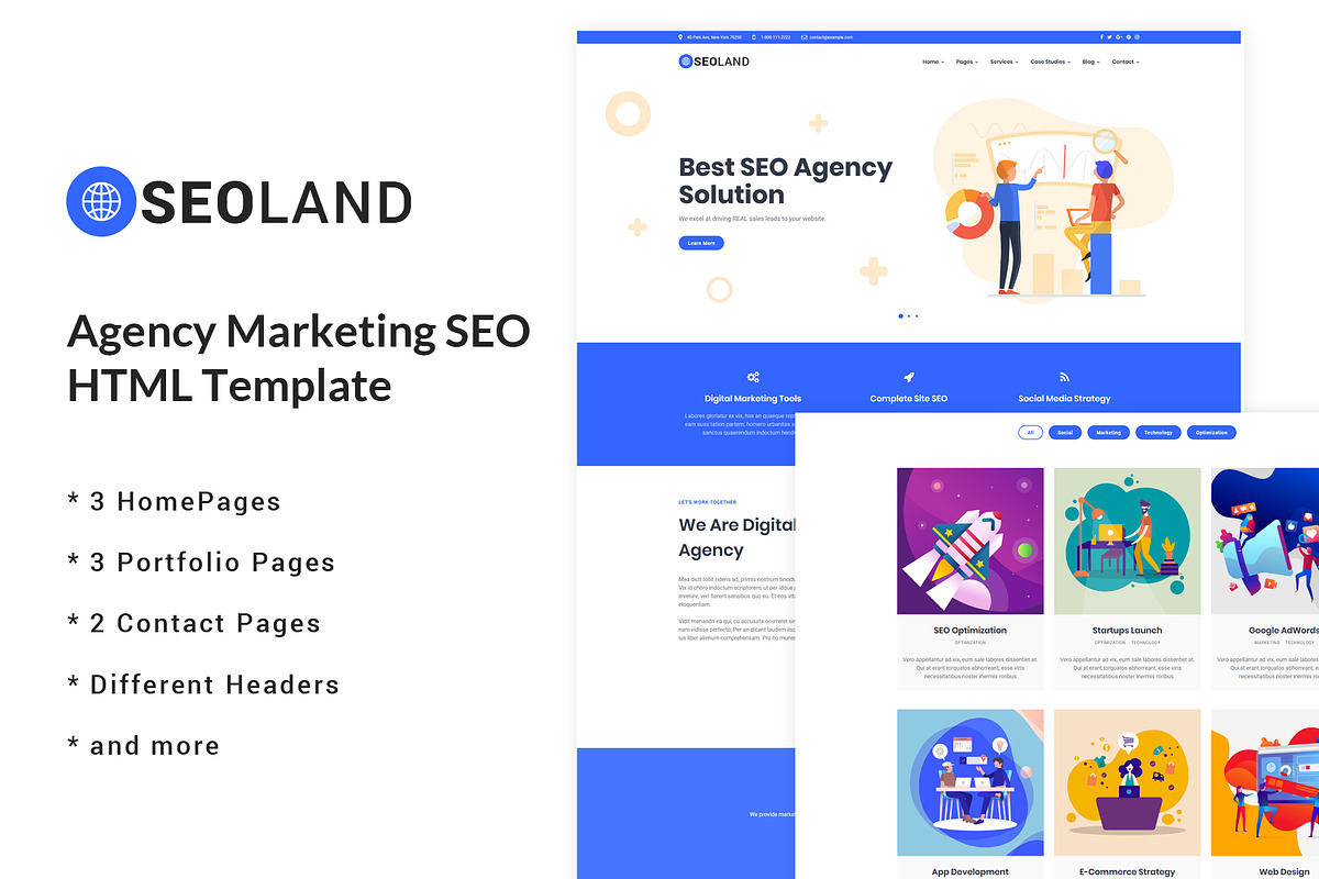 SEOLand Marketing SEO HTML Template in HTML/CSS Themes - product preview 8