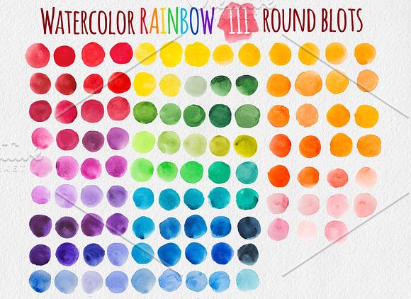 Rainbow watercolor texture set in Illustrations - product preview 4