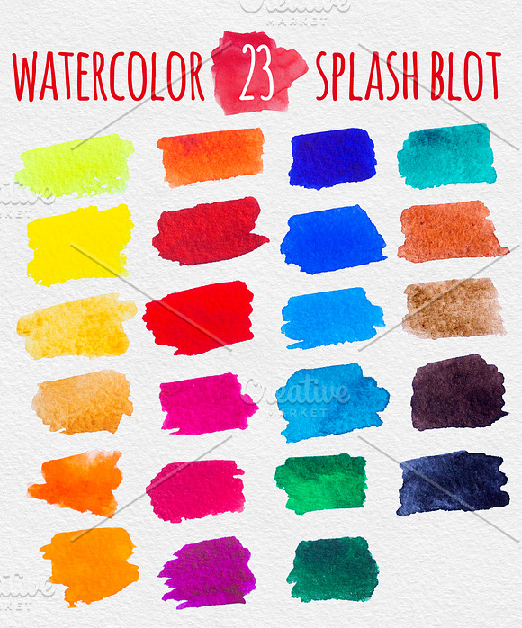 Rainbow watercolor texture set in Illustrations - product preview 7