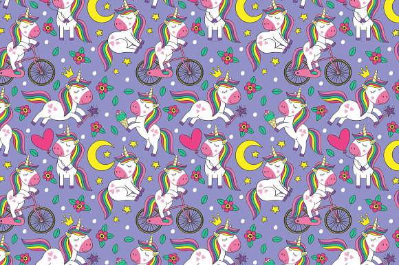 cute little unicorn collection in Illustrations - product preview 6