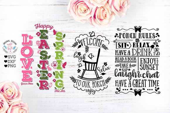 Summer Porch Garden Cut Files in Illustrations - product preview 1