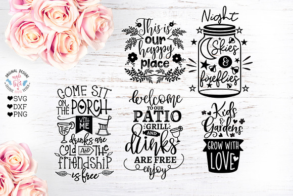 Summer Porch Garden Cut Files in Illustrations - product preview 2