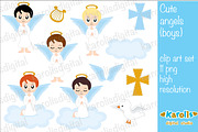 Cute angels - digital clip art set