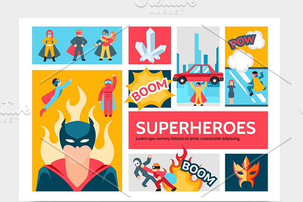 Super heroes infographic template
