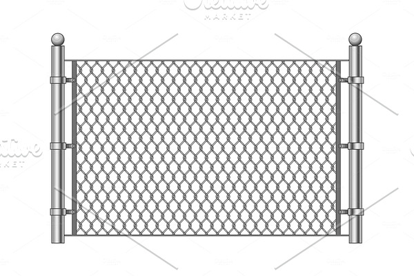 Metal chainlink fence