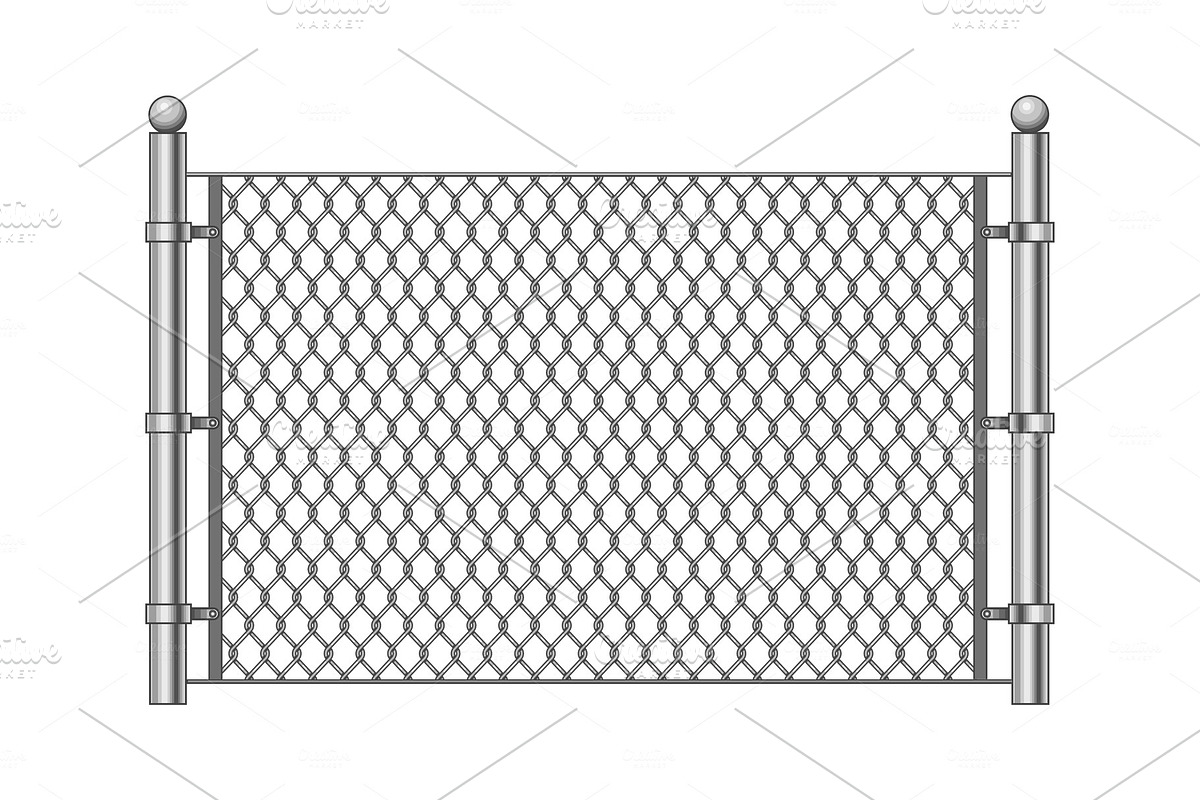 Metal chainlink fence in Illustrations - product preview 8