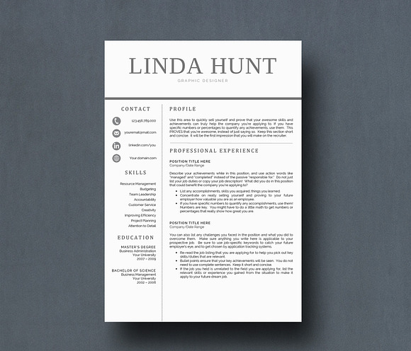 Professional Resume Template in Letter Templates - product preview 1