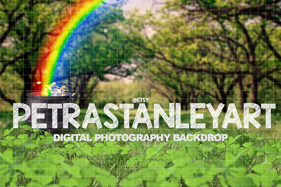Pot of Gold in Field of Shamrocks in Photoshop Layer Styles - product preview 1