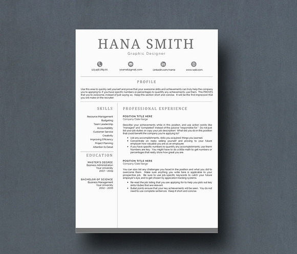 Creative and Modern Resume in Letter Templates - product preview 1