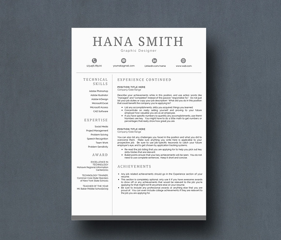Creative and Modern Resume in Letter Templates - product preview 2