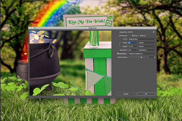 Kiss Me I'm Irish Background in Photoshop Layer Styles - product preview 4