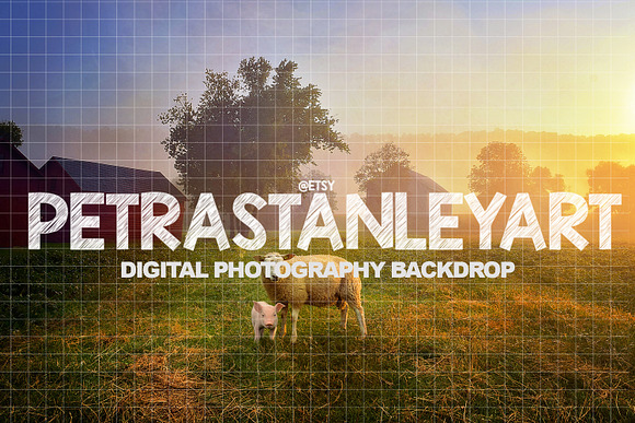 Spring Farm Digital Background in Photoshop Layer Styles - product preview 1