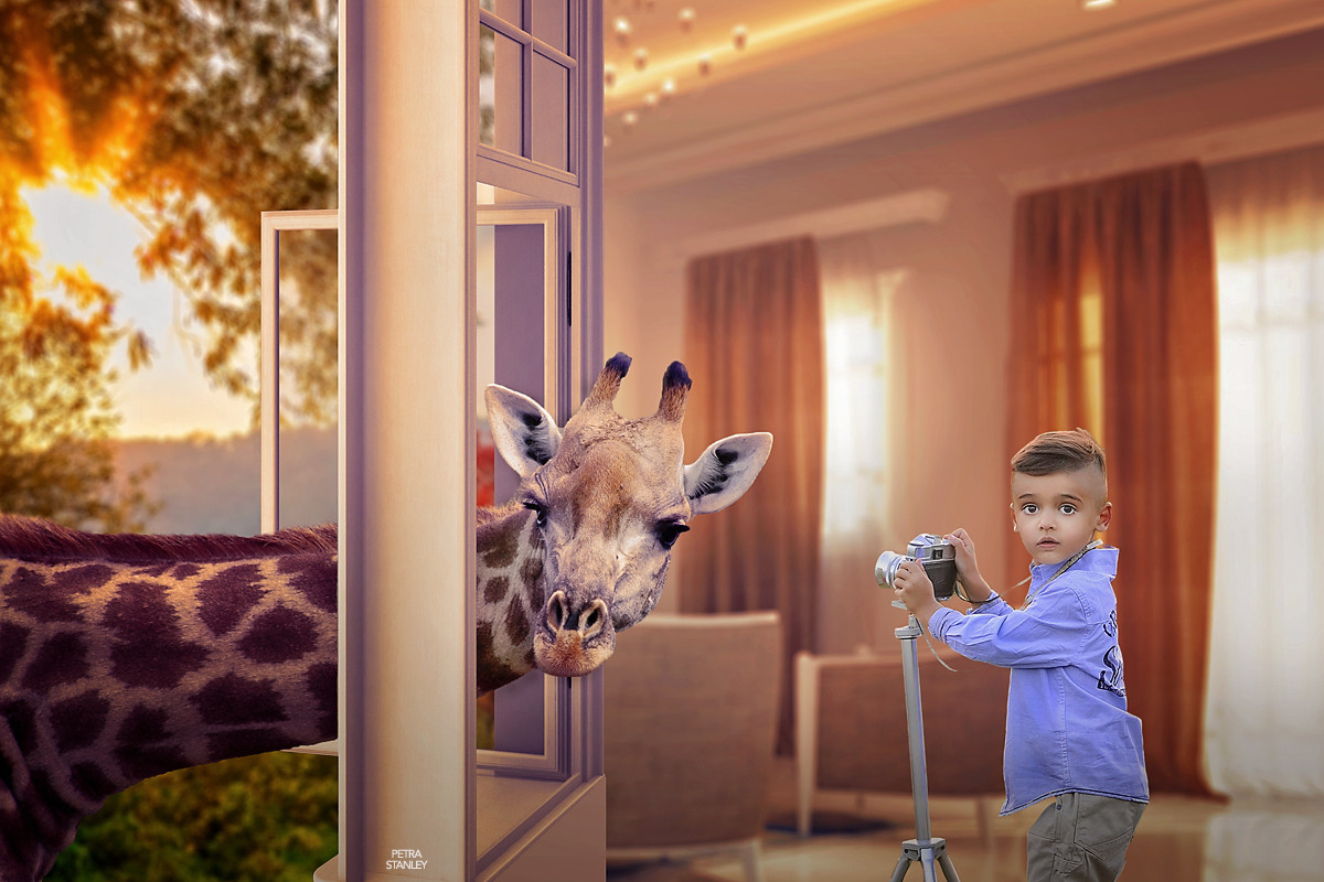 Giraffe in the Window Background in Photoshop Layer Styles - product preview 8
