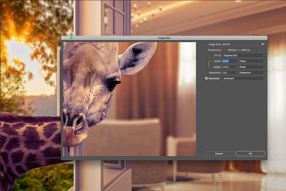 Giraffe in the Window Background in Photoshop Layer Styles - product preview 3