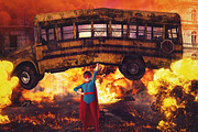 Super Hero Bus Digital Backdrop
