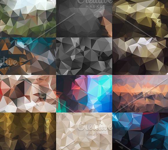 12 Geometric Polygon Background V.4 in Textures - product preview 1