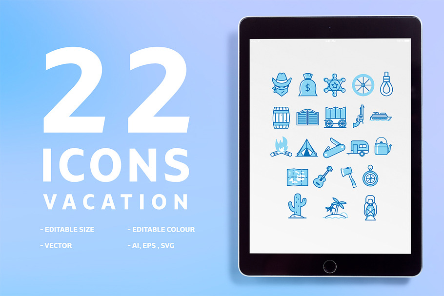 22 icons Vacation in Icons - product preview 8